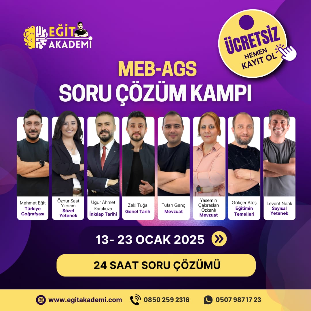 2025 MEB-AGS ÜCRETSİZ SORU ÇÖZÜM KAMPI / VİDEO DERS