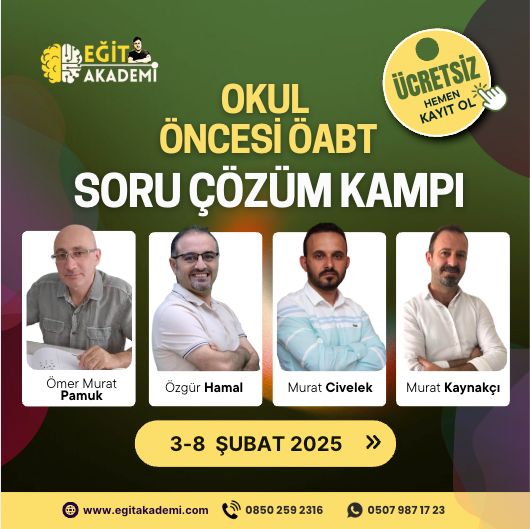2025 OKUL ÖNCESİ ÖABT ÜCRETSİZ SORU ÇÖZÜM KAMPI