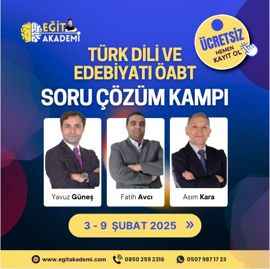2025 TÜRK DİLİ ve EDEBİYATI ÖABT ÜCRETSİZ SORU ÇÖZÜM KAMPI
