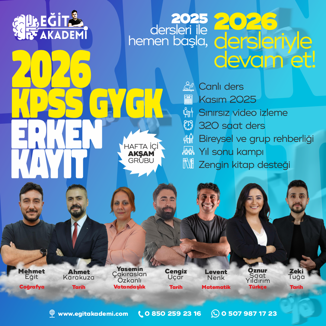 KPSS 2026 GENEL YETENEK-GENEL KÜLTÜR CANLI DERS PAKETİ(Akşam)