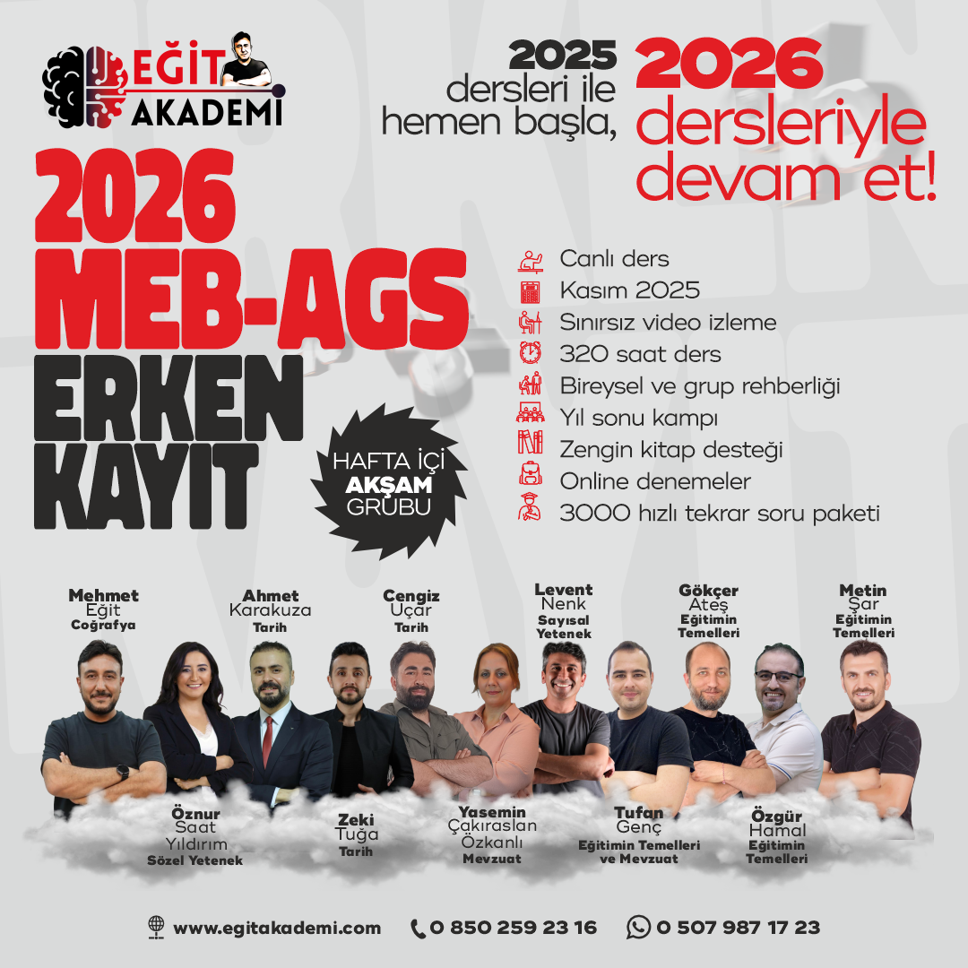MEB - AGS 2026 CANLI/VİDEO DERS PAKETİ(Akşam)