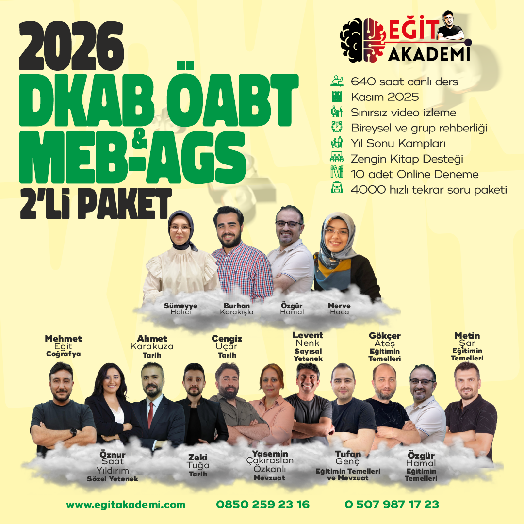 2026 DKAB/İHL ÖABT + MEB-AGS 2’Lİ CANLI/ VİDEO EĞİTİM PAKETİ