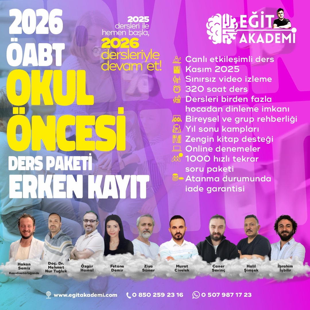 2026 OKUL ÖNCESİ ÖABT Canlı/Video Eğitim Paketi