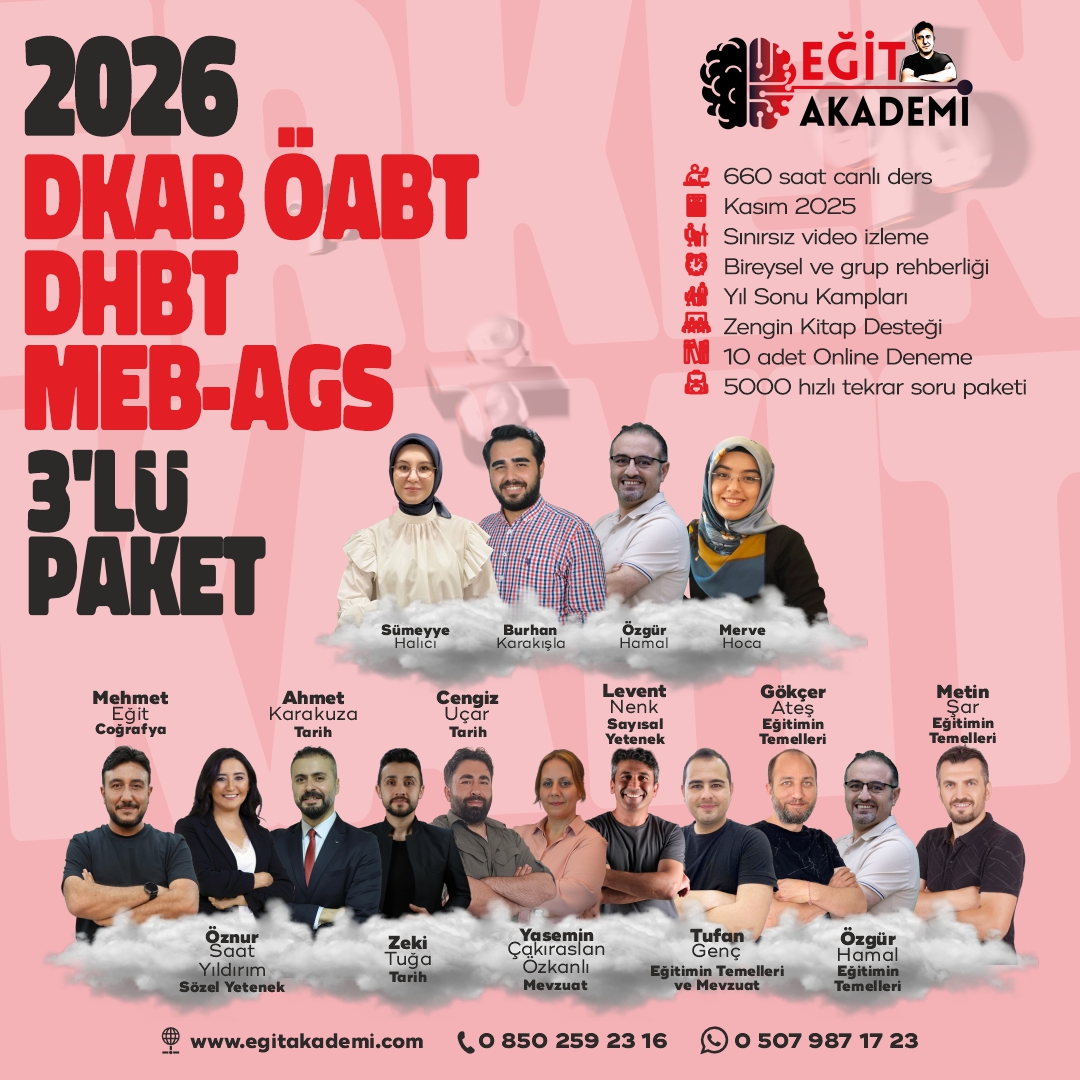 2026 AGS +  DKAB/İHL  + DHBT 3’LÜ Canlı/Video Eğitim Paketi