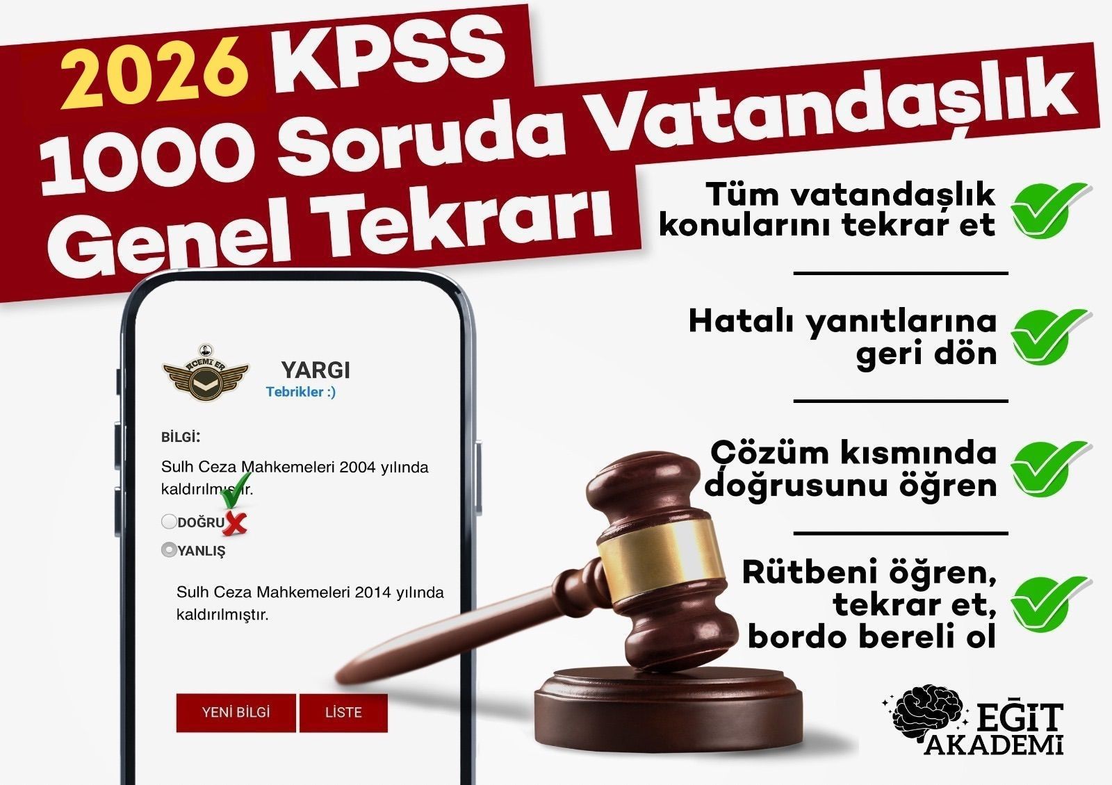 2026 KPSS VATANDAŞLIK 1000 SORUDA GENEL TEKRAR