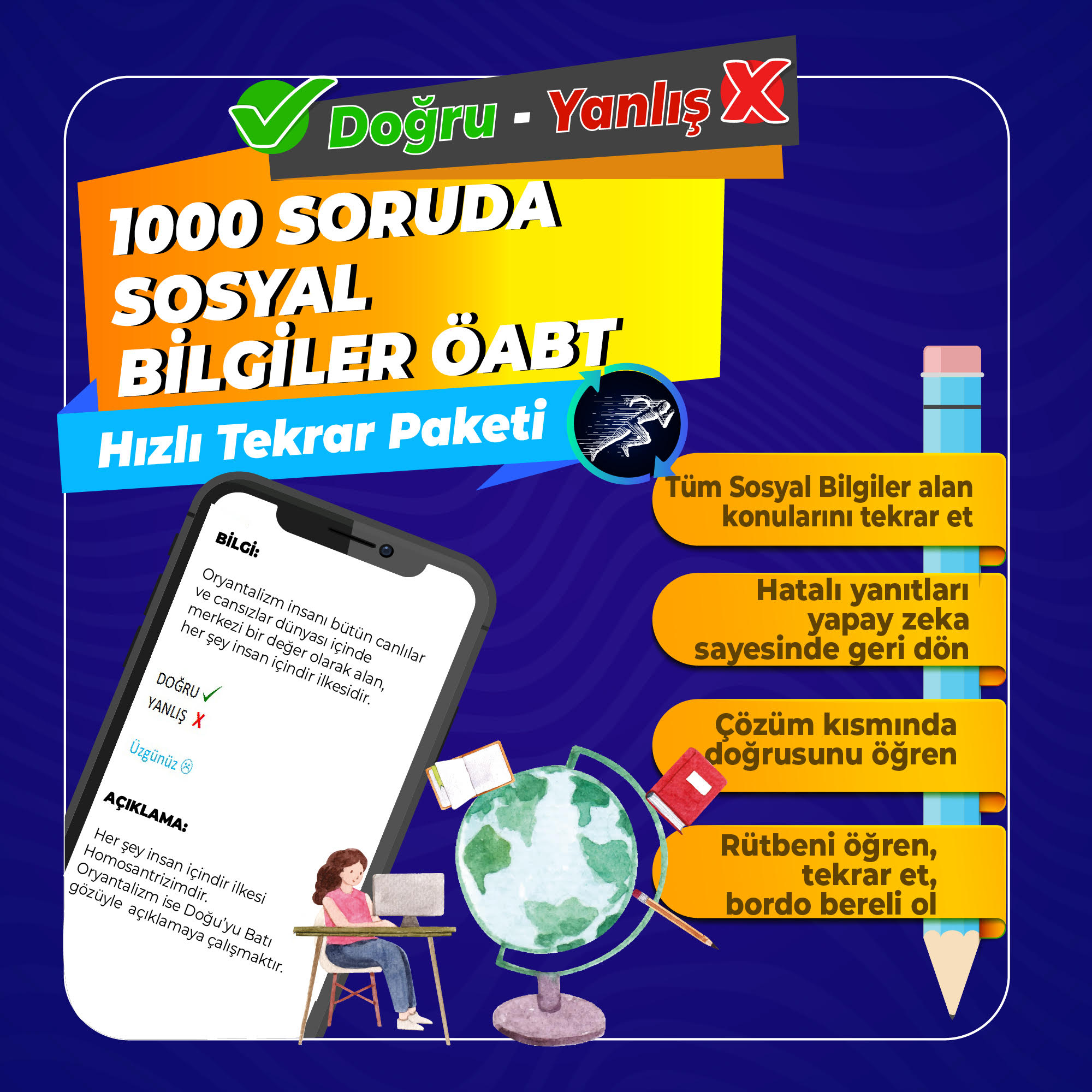 1000 SORUDA SOSYAL BİLGİLER ÖABT Hzlı Tekrar Paketi