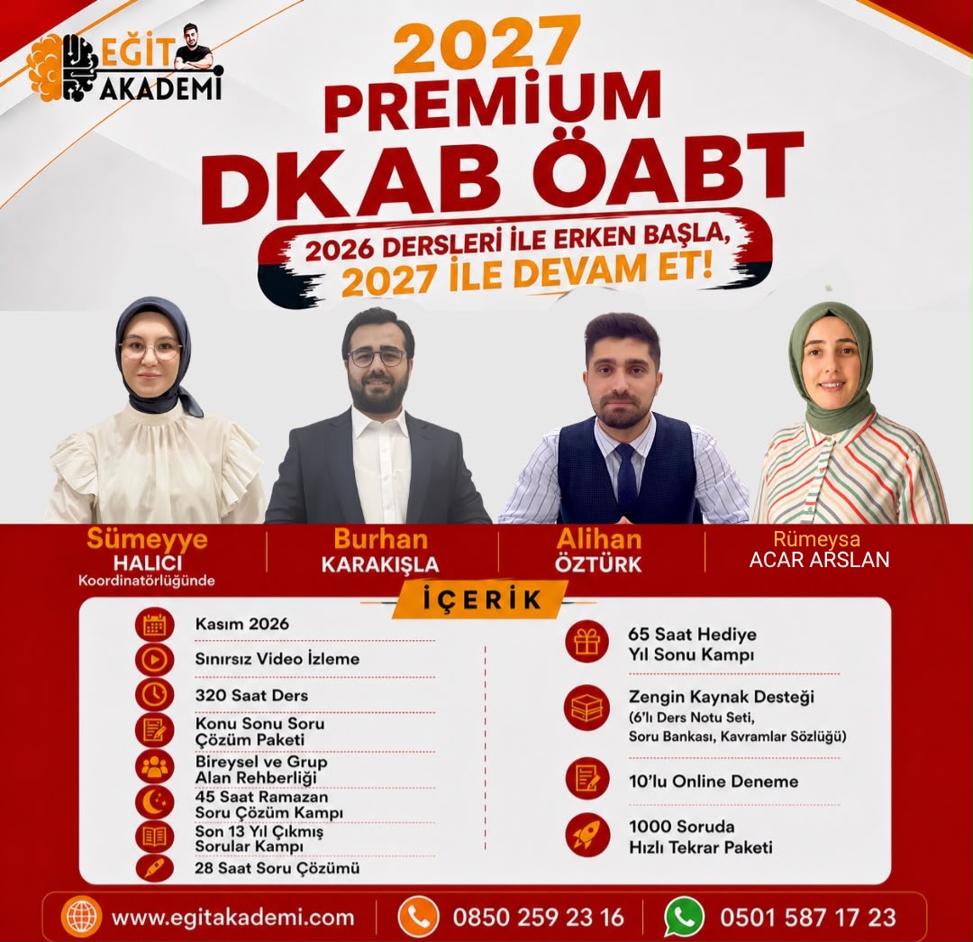 2027 DKAB / İHL ÖABT Premium Canlı/Video Eğitim Paketi