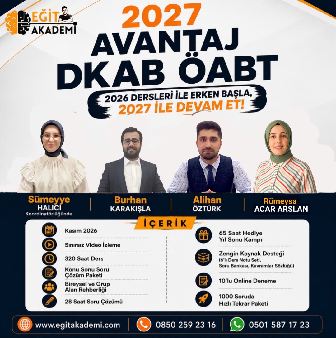 2027 DKAB / İHL ÖABT Avantaj Canlı/Video Eğitim Paketi