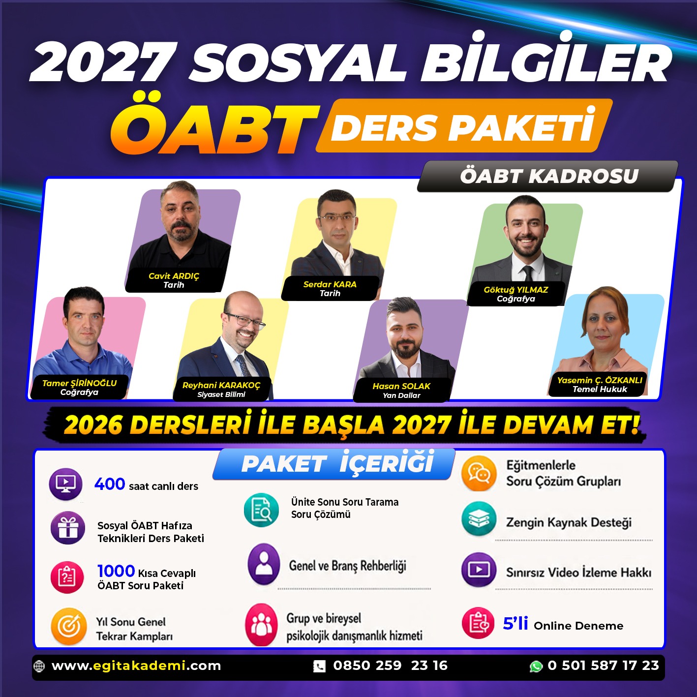2027 Sosyal Bilgiler ÖABT Canlı/Video Eğitim Paketi
