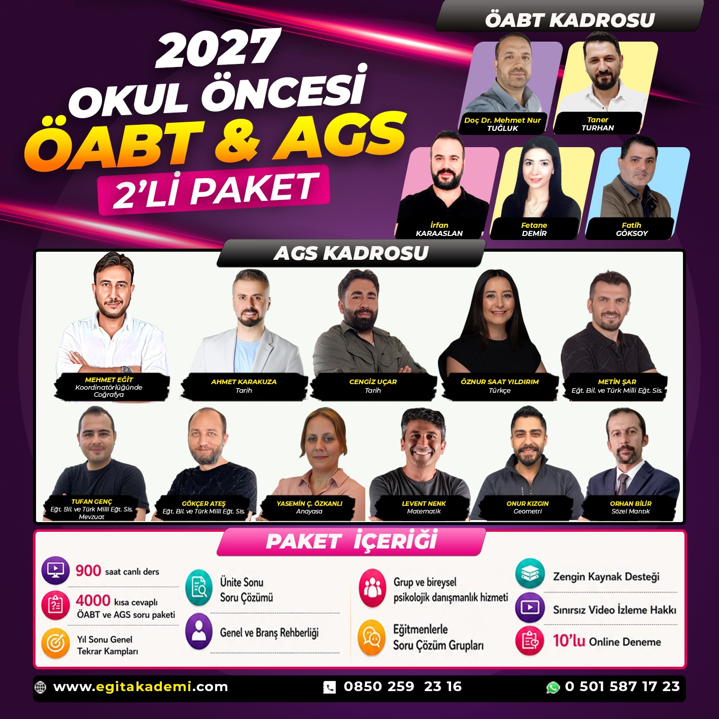 2027 AGS + OKUL ÖNCESİ ÖABT 2'li Paket Canlı & Video Eğitim