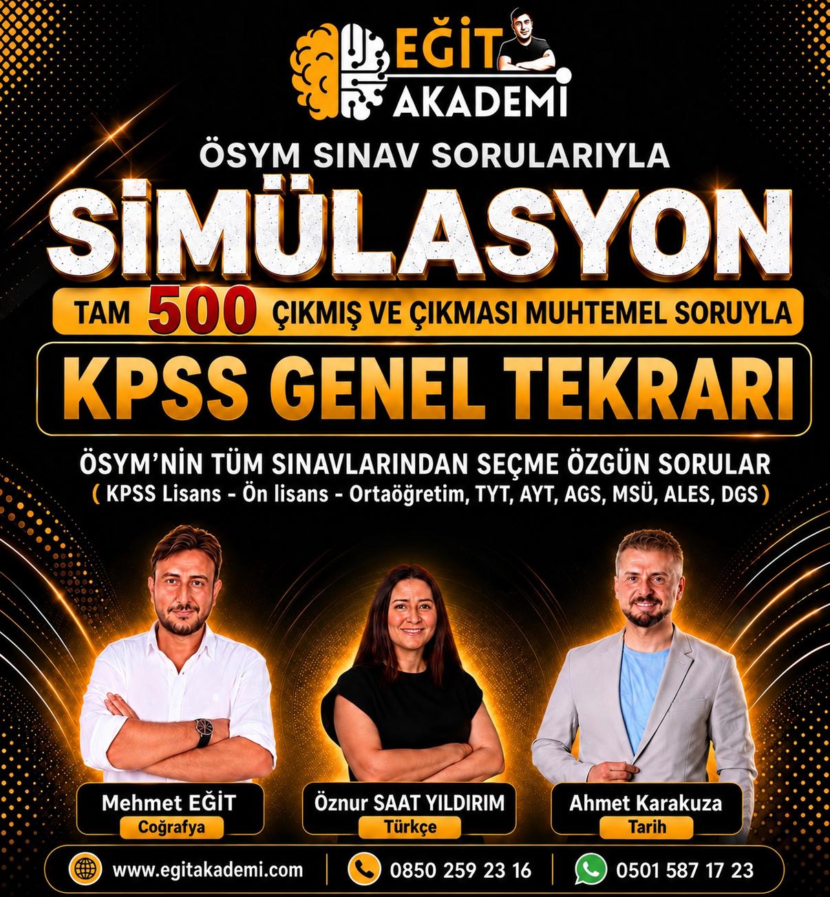 KPSS GENEL TEKRARI/SİMÜLASYON MARATONU CANLI DERS PAKETİ